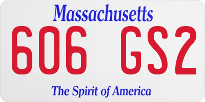 MA license plate 606GS2
