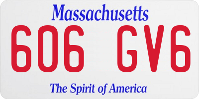 MA license plate 606GV6