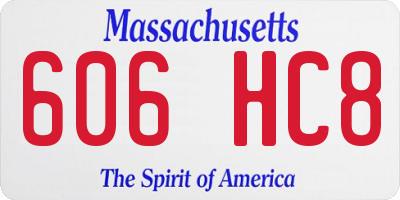 MA license plate 606HC8