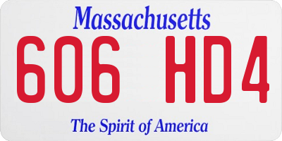 MA license plate 606HD4
