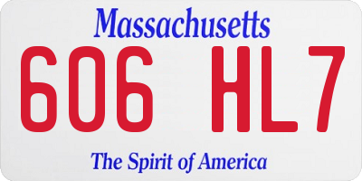 MA license plate 606HL7
