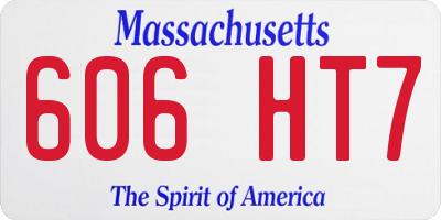 MA license plate 606HT7
