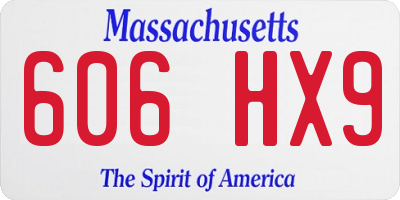 MA license plate 606HX9