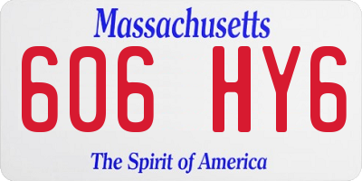 MA license plate 606HY6