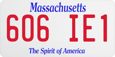 MA license plate 606IE1