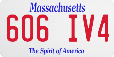 MA license plate 606IV4