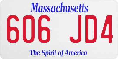 MA license plate 606JD4