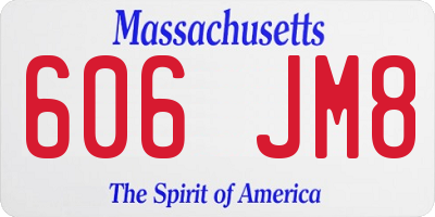 MA license plate 606JM8