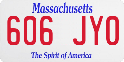MA license plate 606JY0