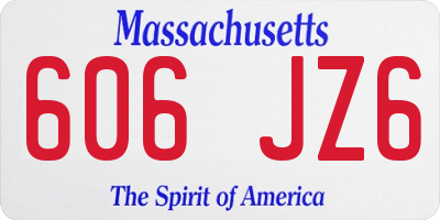 MA license plate 606JZ6