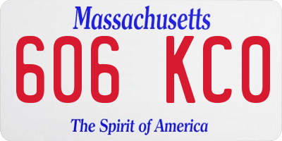 MA license plate 606KC0