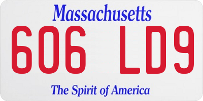 MA license plate 606LD9