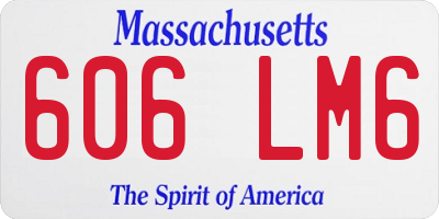 MA license plate 606LM6
