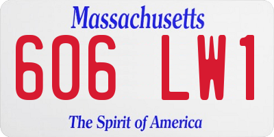 MA license plate 606LW1