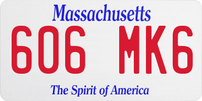MA license plate 606MK6