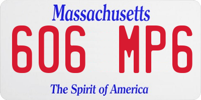 MA license plate 606MP6
