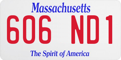 MA license plate 606ND1
