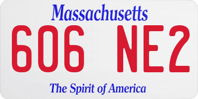 MA license plate 606NE2