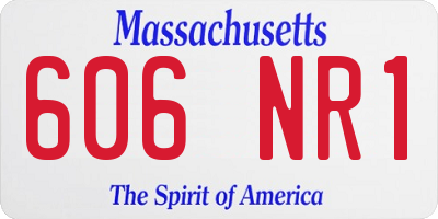 MA license plate 606NR1