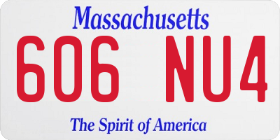 MA license plate 606NU4