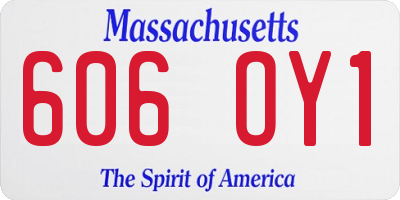 MA license plate 606OY1