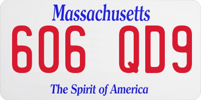 MA license plate 606QD9