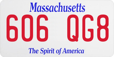MA license plate 606QG8