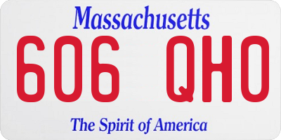 MA license plate 606QH0