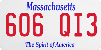 MA license plate 606QI3