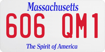 MA license plate 606QM1