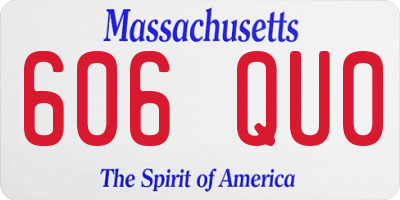 MA license plate 606QU0
