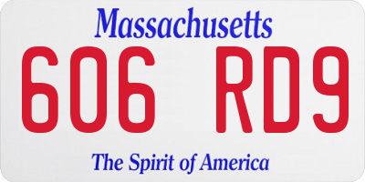 MA license plate 606RD9