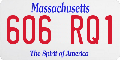 MA license plate 606RQ1