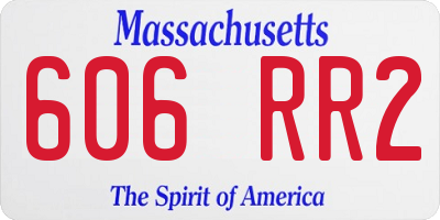 MA license plate 606RR2