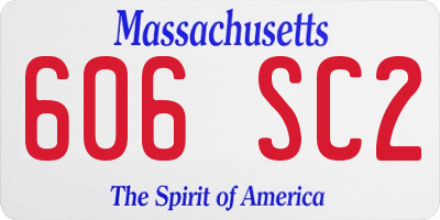 MA license plate 606SC2