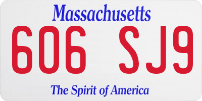 MA license plate 606SJ9