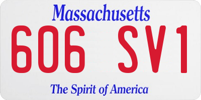 MA license plate 606SV1