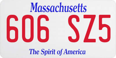 MA license plate 606SZ5