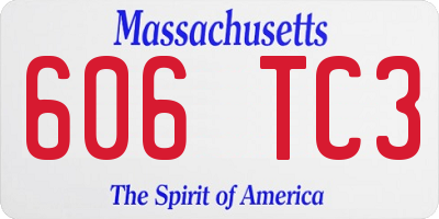 MA license plate 606TC3