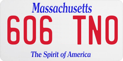 MA license plate 606TN0