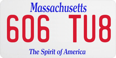 MA license plate 606TU8
