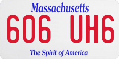 MA license plate 606UH6
