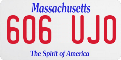 MA license plate 606UJ0