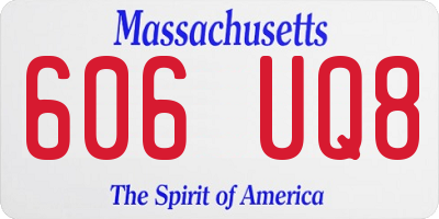 MA license plate 606UQ8