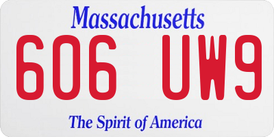 MA license plate 606UW9