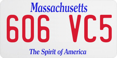MA license plate 606VC5
