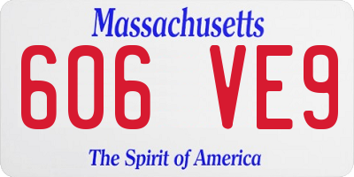 MA license plate 606VE9