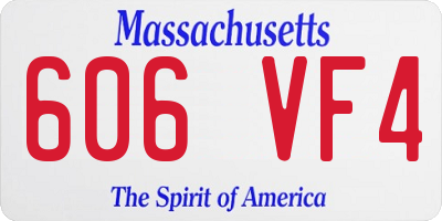 MA license plate 606VF4