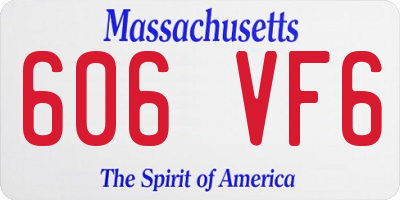 MA license plate 606VF6
