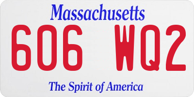 MA license plate 606WQ2